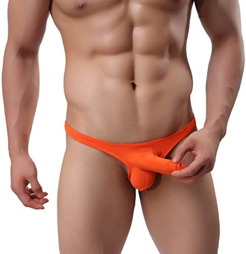 Cedir Men's Long Pouch Briefs Thongs G-String Stretch Elastic Bikinis Underwear