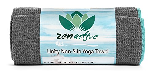 Zen Active Non Slip Yoga Towel - Eco Friendly, Custom NonSlip Hot Yoga Towel is Ultra Absorbent - Ideal for Hot Yoga - Extreme Durability, Backed By A Lifetime Guarantee - Love It Or It's Free!