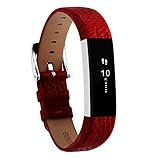 Adepoy Fitbit Alta Bands and Alta HR Bands, Leather Replacement Wrist Bands for Fitbit Alta HR and Fitbit Alta Red