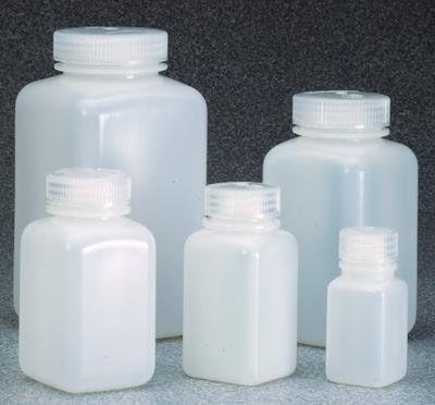 Nalge Nunc 312114-0032 WM Square Bottle, 32 oz., High-Density Polyethylene (Pack of 50)