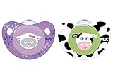 NUK Advanced Clear Shield Orthodontic Pacifier, Size 1 - Sheep/Cow