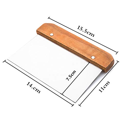 Forart Bench Scraper, Premium Stainless Steel Dough Scraper, Multi-Purpose Dough Knife, Kitchen Bench Scraper Dough Cutter, Cake Scraper for Kitchen