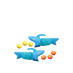Melissa & Doug Sunny Patch Spark Shark Fish Hunt Pool Game With 2 Nets and 6 Fish to Catch