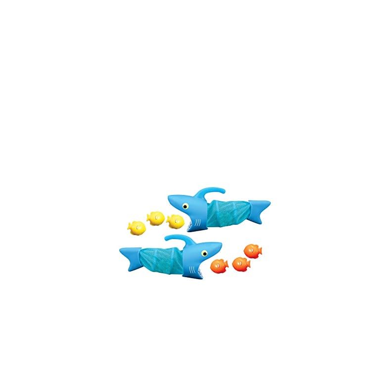 Melissa & Doug Sunny Patch Spark Shark Fish Hunt Pool Game With 2 Nets and 6 Fish to Catch