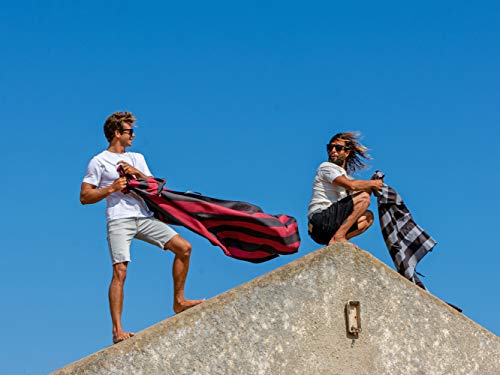 Strandhanddoek XXL 200 x 90 cm - strandlaken 90 x 200, handdoek groot 90 x 200, badlakens groot (Wijnrood - Donkergrijs) - Image 7