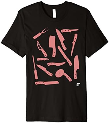 Mens Knife Set by Cooking Clothes | Chef Culinary Cook T-Shirt Large Black