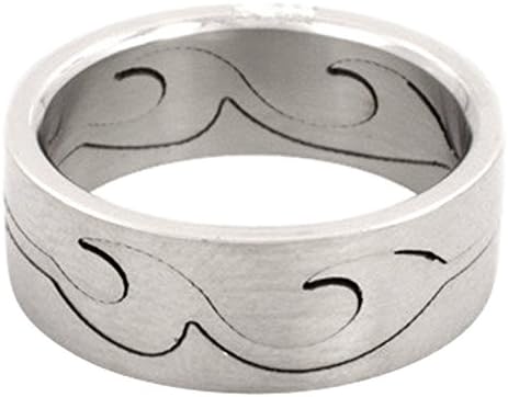 Stunning Three Part Waves Stainless Steel Puzzle Ring : Size 10