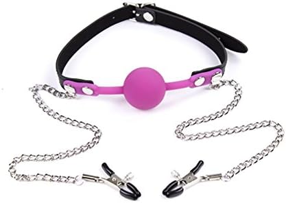 Pin Buckle Ball Plug with Chain Lover Gift (Magenta)