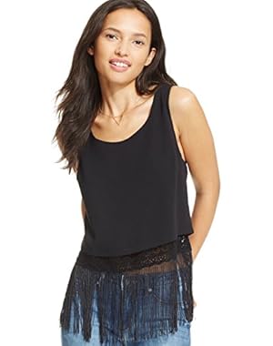 Jessica Simpson Fringed Hem Tank Top