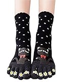 Urban CoCo Women Toe Socks Funky Finger Socks Lucky Cat Toes Socks