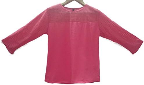 LADNY Solid Pink Colour Net Top