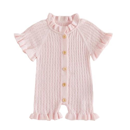 Rarjuiey Baby Knit Romper Pink