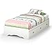 South Shore Tiara Mates Bed with 3 Drawers Pure White Twin