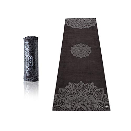 YOGA DESIGN LAB The HOT Yoga Towel Luxury Non Slip Quick Dry Eco Printed Towel | Designed in Bali | Ideal for Hot Yoga, Bikram, Exercise, Sports, or Travel | Mat Sized (Mandala Black-)