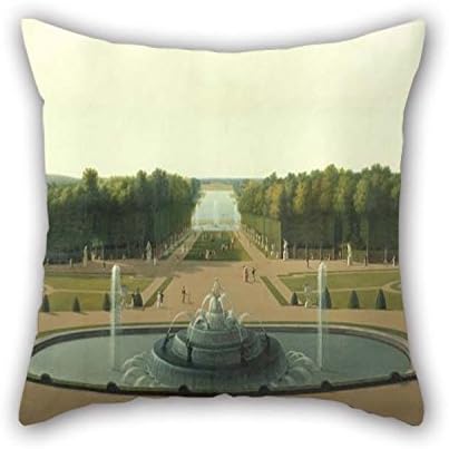 Oil Painting John Vanderlyn - Panoramic View Of The Palace And Gardens Of Versailles Pillow Covers 18 X 18 Inches / 45 By 45 Cm Gift Or Decor For Home Office Family Wedding Pub Kids Boys Girls - T