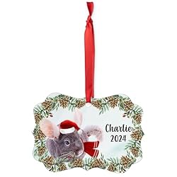 Violet Chinchilla Christmas Ornament 2024
