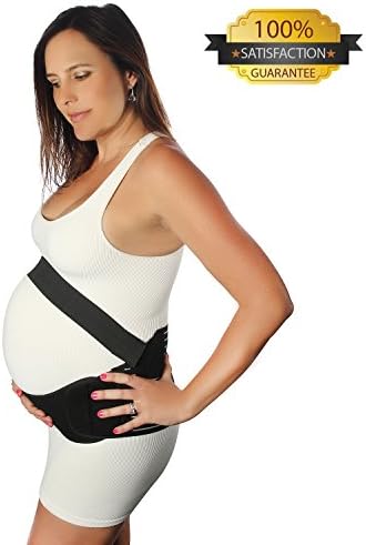 Maternity Belt Pregnancy Belly and Lower Back Support Band by Thunderbabe Breathable Comfortable Prenatal Baby Cradle-New Design 2.0- All Sizes Black (Medium)