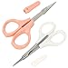 Eyebrow Scissors by AUMELO - 2PCS Stainless Steel Scissors for Eyelash Extensions Eyebrow Scissors with Protective Cap - 4 Inches