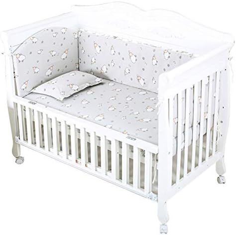 Rart Cotton Reversible Baby Bedding Set,Unisex All Round Bumper Collision Resistant Baby Crib Bumpers Padded cot Bumper Baby Crib Bumpers-A 111x64cm(44x25inch)