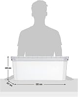 Really Useful Box Nestable 62 Litre Clear Storage Box Pack of 3 view 4