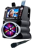 Karaoke USA GF845 Complete Karaoke System with 2 Microphones, Remote Control, 7" Color Display, LED Lights - Works with DVD, Bluetooth, CD, MP3 and All Devices