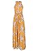 BerryGo Women's Chic Sleeveless Backless Halter Floral Print Maxi Dress Polyester Yellow,M