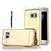 TabPow Galaxy S7 Case, Improved Mirror Reflection, Scratch-Resistant Bling Luxury Slim TPU PC Case Cover For Samsung Galaxy S7 - Gold