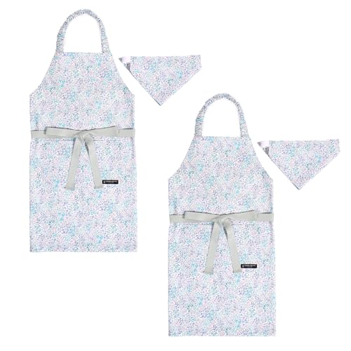COLORFUL CANDY STYLE 子どもエプロン (130～160cm) フローラルオアシス 2枚セット 女の子 かわいい 子供用 子供 こども エプロン 三角巾 セット ゴム キッズエプロン おしゃれ 幼児 小学生 かわいい 小学校 N1253532-BTR