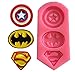 Astra Gourmet 3D Silicone Molds in Superman Logo,Captain America Batman Superman Mold for Sugarcraft, Fondant, Chocolate, Gum Paste, Marzipan, Craft Clays, Cake or Cupcake Decorating