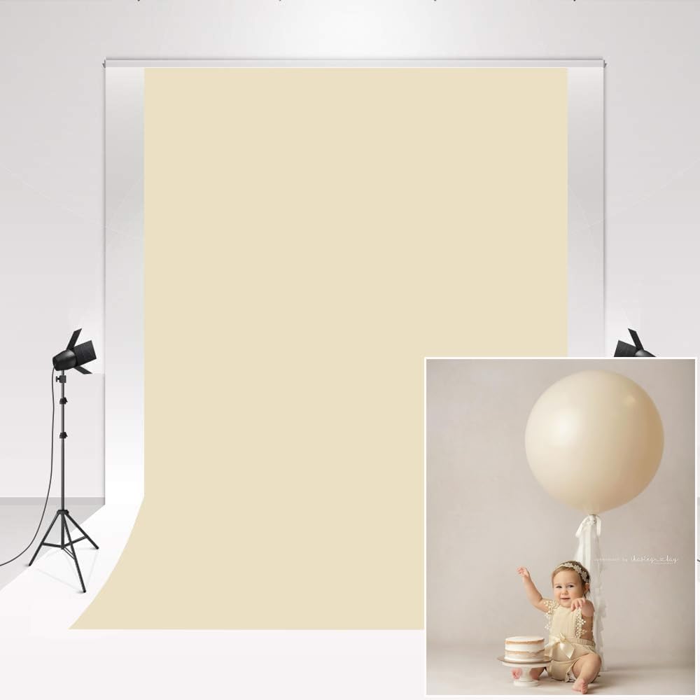 Kate Backdrops for Photography Retro Light Yellow Solid Color Photo Backdround for Newborn Portrait Studio 1.5x2.2m — image 1
