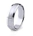 Platinum Men's Wedding Band with Satin Finish and Polished Beveled Edges Edges (7mm)