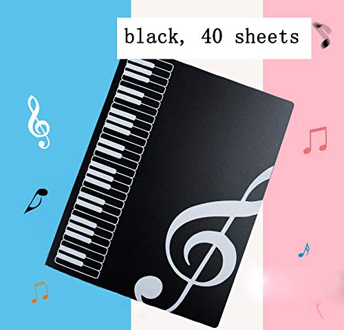 Aimeio 40-Pocket Protector Presentation Book A4 Size 80-Page Capacity,Available for Report Sheets,Artworks,Music Sheets,Clippings School Office Supplies,Black - Thumbnail 6