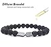 Men Women 8mm Lava Rock Hematite Diffuser Bracelet Elastic Natural Stone Yoga Beads Bracelet Bangle (Hematite - Gun Black)