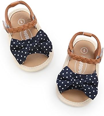 Infant Baby Girl Non-Slip Sandals Soft Sole Crib Shoes Toddler Summer Bowknots Princess Dress Flats