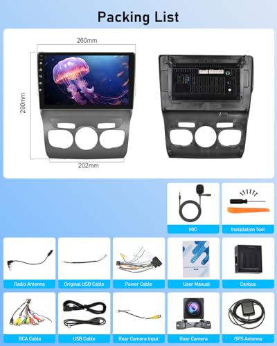 NHOPEEW 2G+64G Android Car Radio for Citroen C4/DS4 2012-2018 - Wireless Carplay & Android Auto - 10 Inch Android Stereo with WiFi EQ GPS Mirror Link FM RDS + AHD Camera & Mic