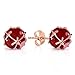 Galaxy Gold 14k Solid Rose Gold 12 pcs Natural Ruby Stud Earrings with 9.80 Carat Ruby