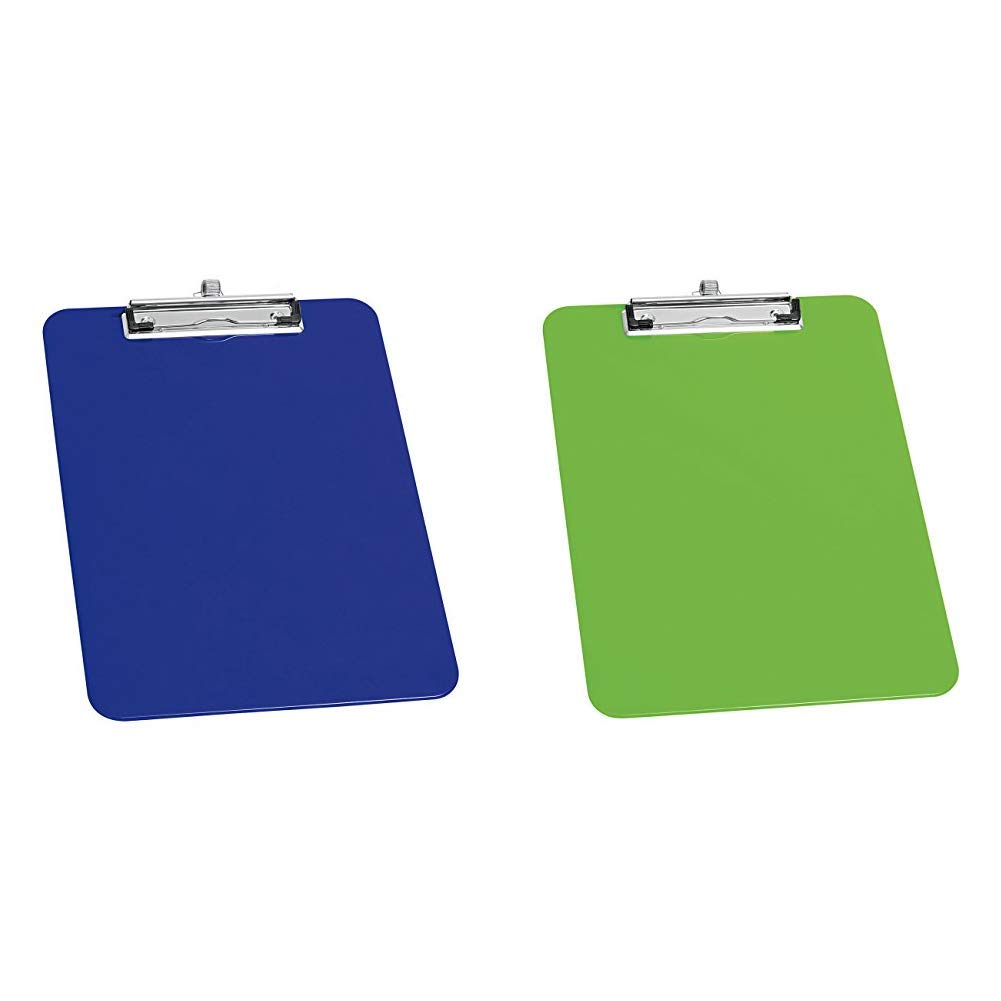 Wedo 576603 A4 Clipboard in with Pen Holder - Blue &576611 A4 Clipboard with Pen Holder - Green