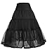 GRACE KARIN Little Girls Two Layers Voile Crinoline Tutu Petticoats Long(one Piece)/Short (one Piece)/(Black + White, 2 Pack)