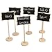 MyGift Set of 6 Freestanding Erasable Wood Chalkboard Wedding Dinner Party Table Place Card Signs, White