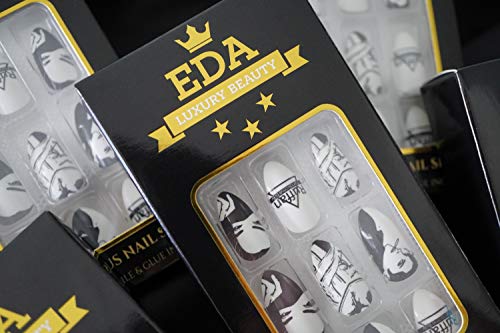 EDA LUXURY BEAUTY WHITE BLACK GLAMOROUS CUSTOM DESIGN Full Cover Press On Gel Glitter Artificial Nail Tips Acrylic Shiny False Nails Extra Long Oval Round Almond Stiletto Super Fashion Fake Nails 2 EDA LUXURY BEAUTY WHITE BLACK GLAMOROUS CUSTOM DESIGN Full Cover Press On Gel Glitter Artificial Nail Tips Acrylic Shiny False Nails Extra Long Oval Round Almond Stiletto Super Fashion Fake Nails