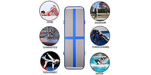 Tuxedo Sailor 10ft/13ft/16ft/20ft Inflatable Gymnastics Air Track Tumbling Mat 4in/6in/8in Thick Tumbling Air Track Mat with Electric Air Pump for Cheerleading/Gymnastics/Beach/Gym/Home use