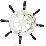 Wendin Ornamental Nautical Beach home lake house Wooden Boat Marine Ship Steering Wheel Fishing Net sea birds Home Wall Decals decoration White - sea birds fish