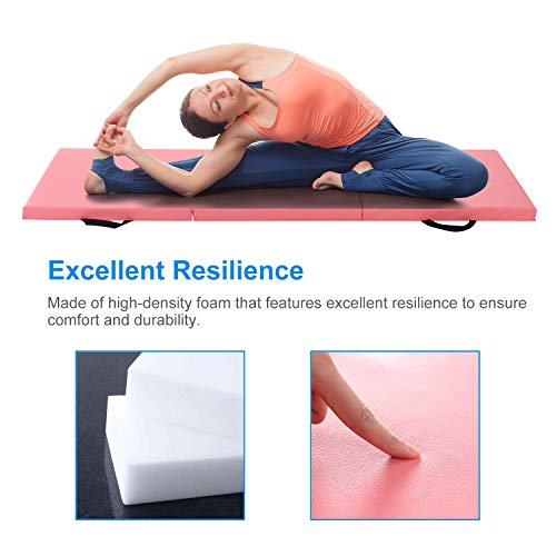 image for WolfWise 6'x2' Gymnastic Mats Folding Exercise Mat Tri-Fold Tumbling T