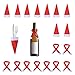 WXJ13 10 Pack Mini Christmas Santa Claus Hat and 10 Pack Mini Christmas Scarf for Christmas Silverware Holders, Candy Covers, Wine Bottle Decorations, Set of 20