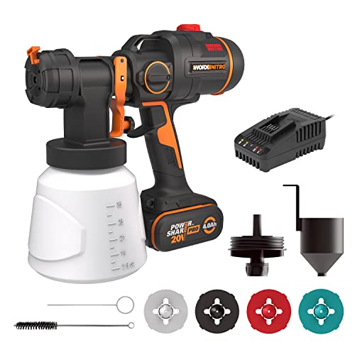 WORX WX020 Akku-Farbsprühsystem 20V, inkl. 4Ah Akku & 2A Schnellladegerät