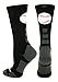 MadSportsStuff Baseball Logo Crew Socks (Black/Graphite, Medium)
