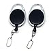 SAMS FISHING 2PCS X Fly Fishing Zinger Retractor Tool Carabiner clip Nylon Cord Rope Plastic & Alloy Fishing Zinger Badge Holder (A317)