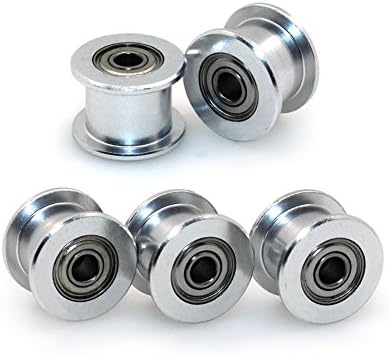ARQQ GT2 Bore 3mm Aluminum Toothless Timing Belt Idler Pulley Wheel (Pack of 5)