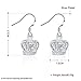 Crown Earrings Dangle Plated Sterling Silver for Women Zircon Jewelry