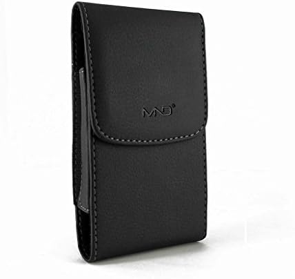 Sharp Aquos S2 Pouch, Vertical Leather Case Belt Clip Pouch Holster Sleeve for Sharp Aquos S2 (Fits w/ Otterbox Symmetry/ Commuter / Lifeproof Case On) - Black